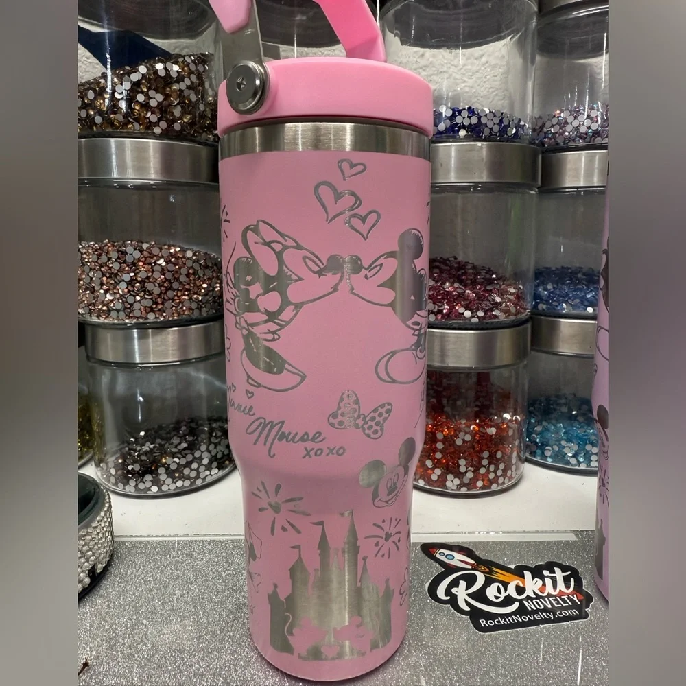 32oz Mickey and Minne Laser Engraved Tumbler. New - Picture 4 of 4